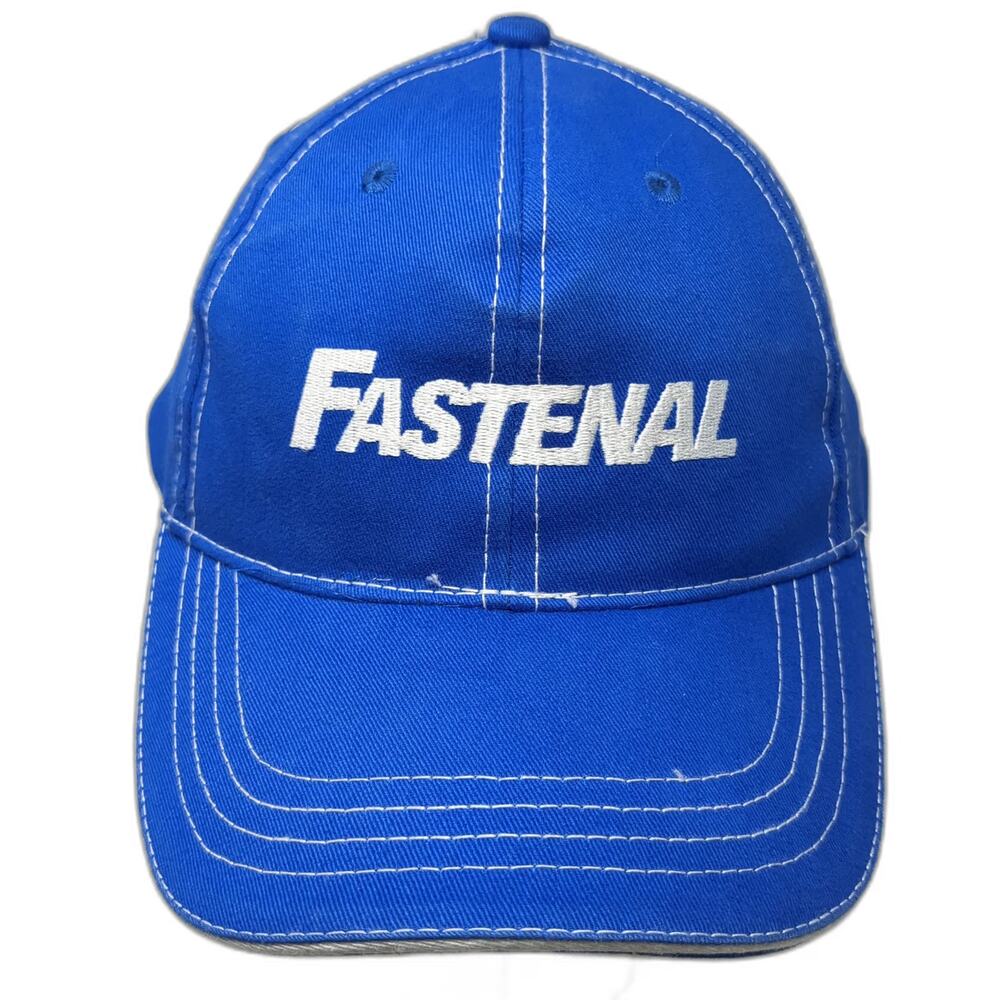 Fastenal Baseball Cap Blue One Size Strapback Contrast Stitching Cotton Hat